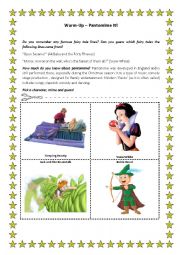 English Worksheet: Pantomime it! - warm-up