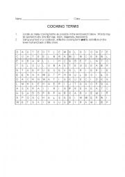 English Worksheet: Food Word Search