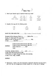 English Worksheet: Have you ever seen the rain? A song with Present Perfect