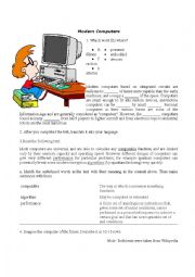 English Worksheet: Modern Computers