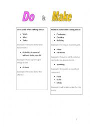 English Worksheet: Do Make