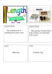 English Worksheet: Physical magnitudes, definitions and units