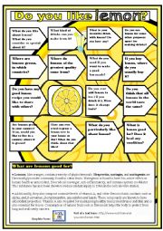 Do you like lemon? - Speaking activity