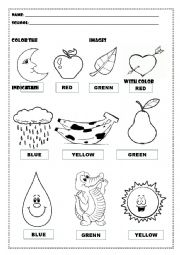 English Worksheet: COLORS 