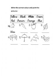 English Worksheet: Colours