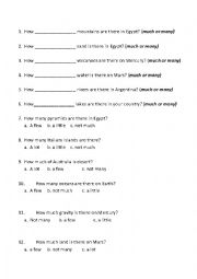 English Worksheet: How many/much.....