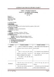 English Worksheet: lesson plan solutions 7