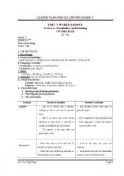 English Worksheet: lesson plan solutions 7