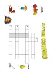 English Worksheet: Autumn Crossword