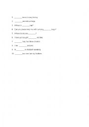 English Worksheet: This and These