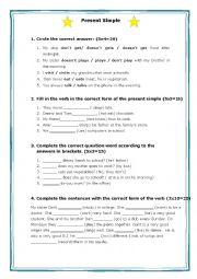 English Worksheet: Present Simple worksheet