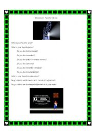 English Worksheet: Discussion on Favorite Movies