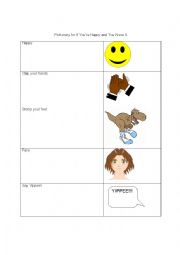 English Worksheet: If Youre Happy and You Know It Prompt Cards