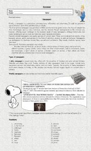 English Worksheet: The newspaper