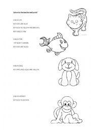 English Worksheet: LISTEN AND COLOR!