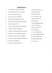 English Worksheet: Reported Speech