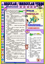 English Worksheet: Regular and Irregular Verbs