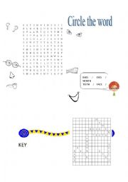 English Worksheet: Circle the word - Parts of the Face