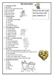 English Worksheet: My summer game