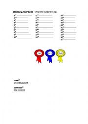 English Worksheet: CARDINAL NUMBERS