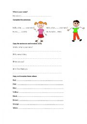 English Worksheet: What is your name? 