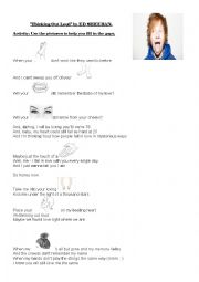 English Worksheet: Thinking out loud
