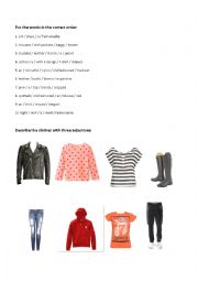 English Worksheet: Describing clothes