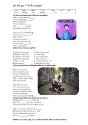 English Worksheet: Let her go - The Passenger