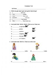 English Worksheet: Grammar test