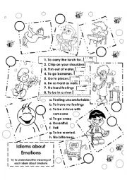 English Worksheet: Idioms About Emotions