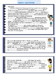 English Worksheet: Samuels daily routine