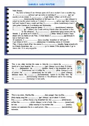 English Worksheet: Samuel´s daily routine