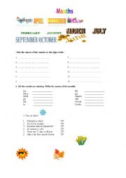 English Worksheet: Twelve months of the year