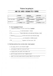 English Worksheet: FUTURE GOING TO