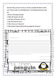 English Worksheet: invitation