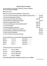 English Worksheet: Monster Detection Sheet (Halloween)