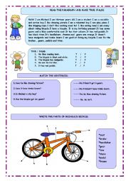 English Worksheet: micheals bicycle
