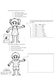 English Worksheet: Body parts