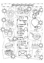 English Worksheet: Birthday Basic Vocabulary