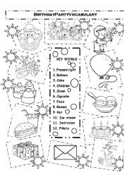 English Worksheet: Birthday Basic Vocabulary