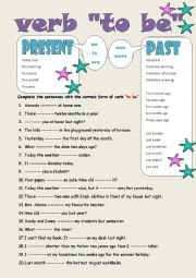 English Worksheet: Present and Past of verb 