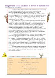 English Worksheet: Deer Problem Debate