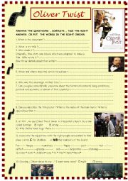 English Worksheet: Oliver Twist: Polanskis film 6 page full review, part 1