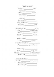 English Worksheet: Rugby World Cup anthem