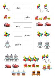 English Worksheet: Toys. Plural