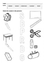 English Worksheet: School sounds
