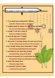 English Worksheet: simple present sentence