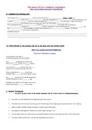 English Worksheet: Romeo + Juliet : Trailer and prologue