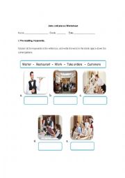 English Worksheet: Jobs and places worksheet
