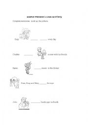 English Worksheet: SIMPLE PRESENT CLASS ACTIVITY